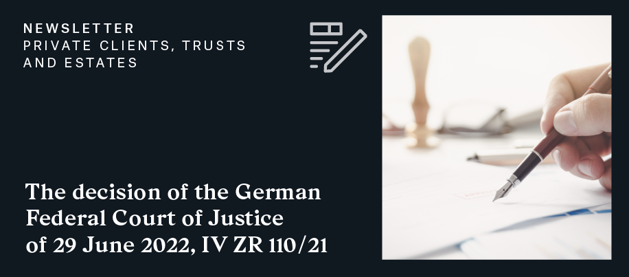 Newsletter | Private Clients, Trusts and Estates 17/11/2022