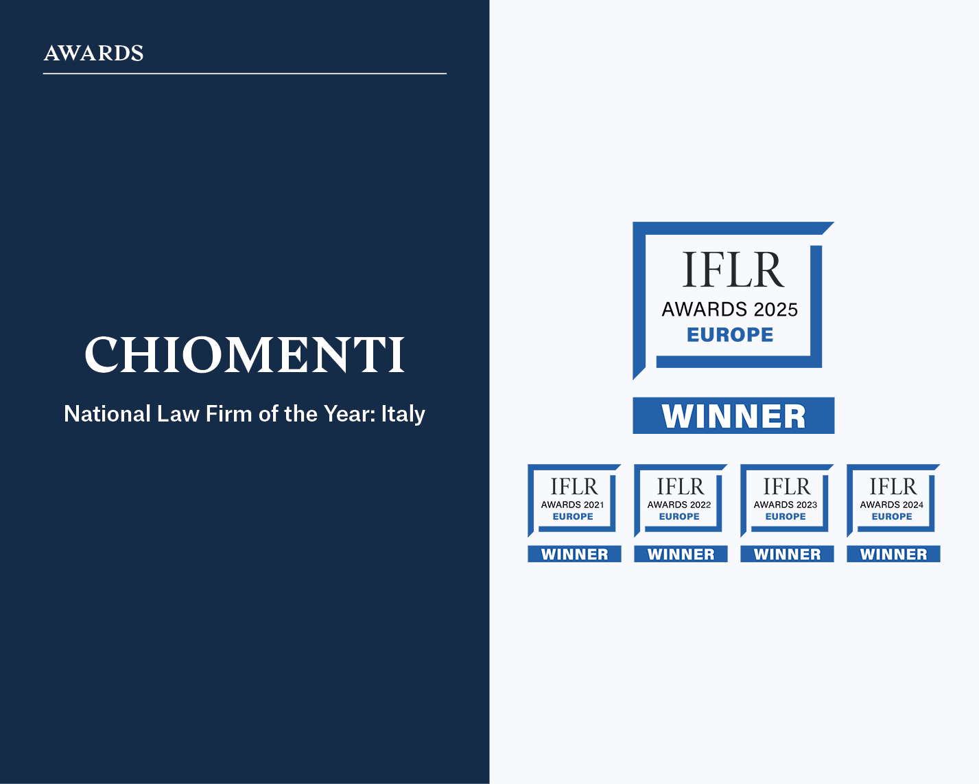 IFLR Europe Awards 2025 | Chiomenti Law Firm of the Year