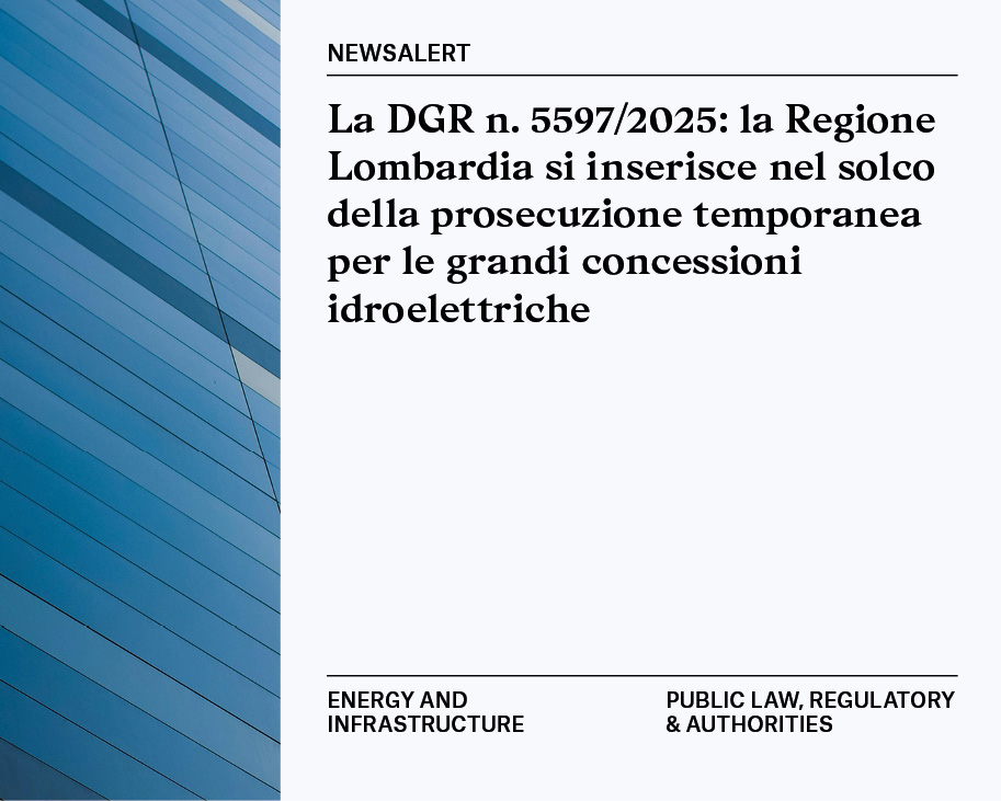 Newsalert | Energy and Infrastructure; Public Law, Regulatory & Authorities 26/01/2026