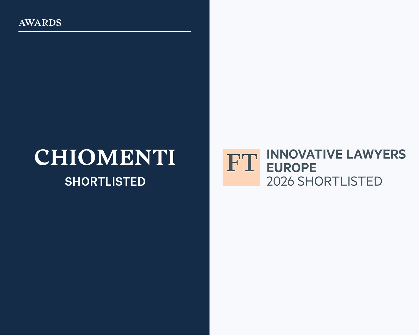 Chiomenti nella shortlist degli FT Innovative Lawyers Europe 2026 Awards